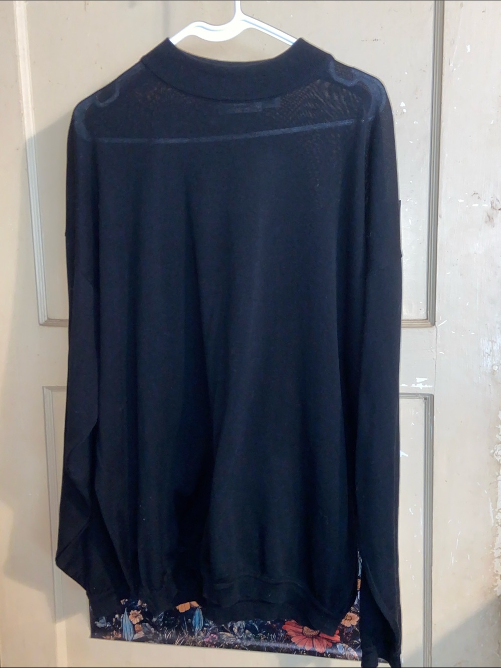 ST. CROIX BAUMANS FOR LITTLE ROCK BLACK SWEATER Lightweight Semi-sheer